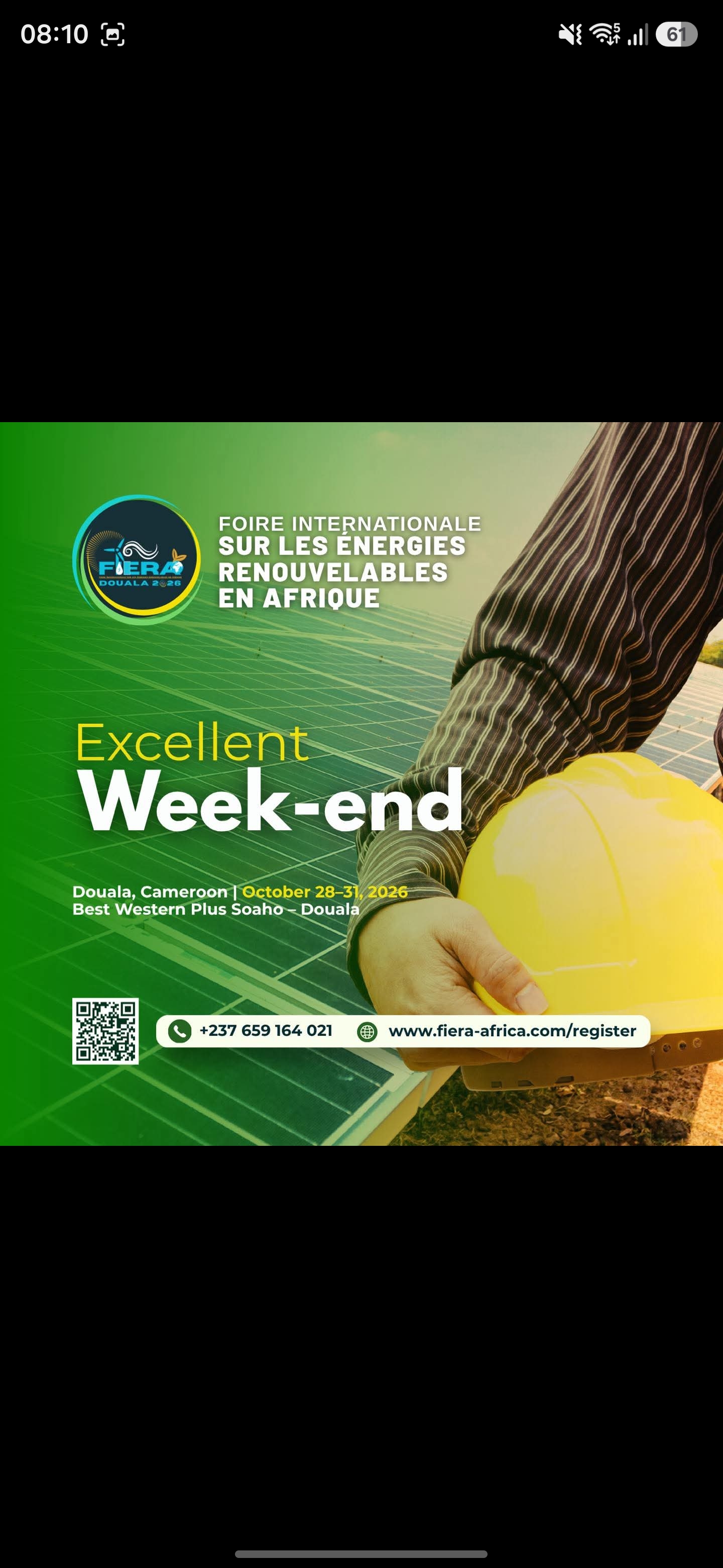 Affiche de l'événement FIERA-DOUALA 2026, foire internationale des energies renouvelables