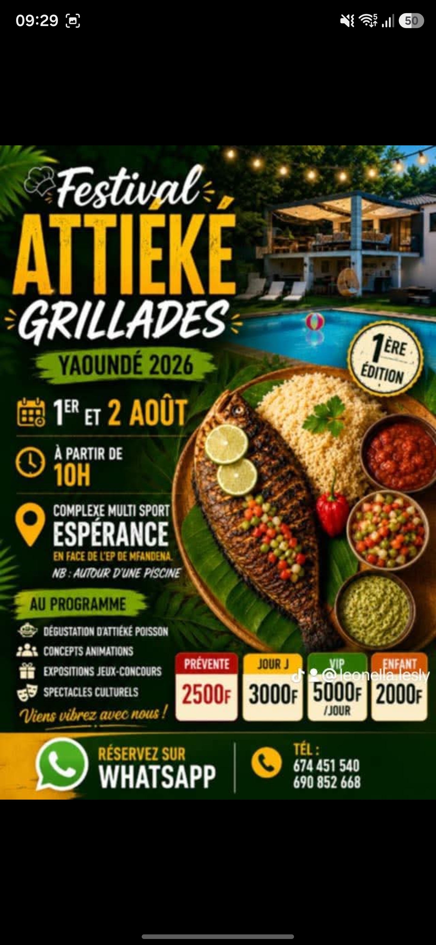 Affiche de l'événement FESTIVAL ATTIEKE GRILLADES YAOUNDE 2026