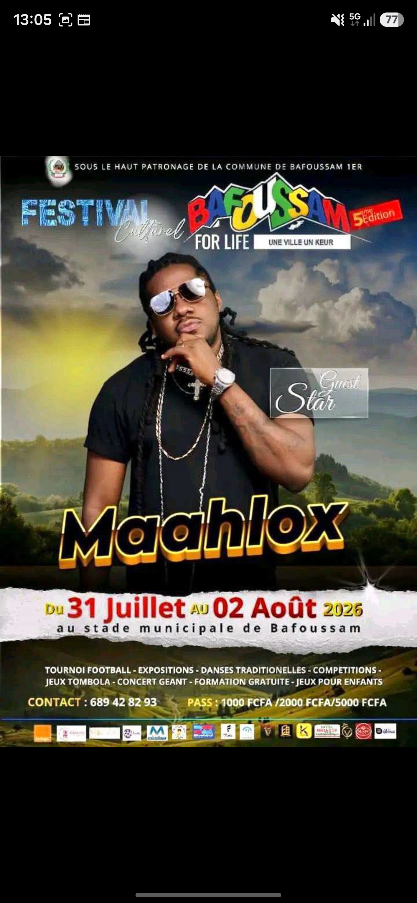 Affiche de l'événement FESTIVAL CULTUREL DE BAFOUSSAM