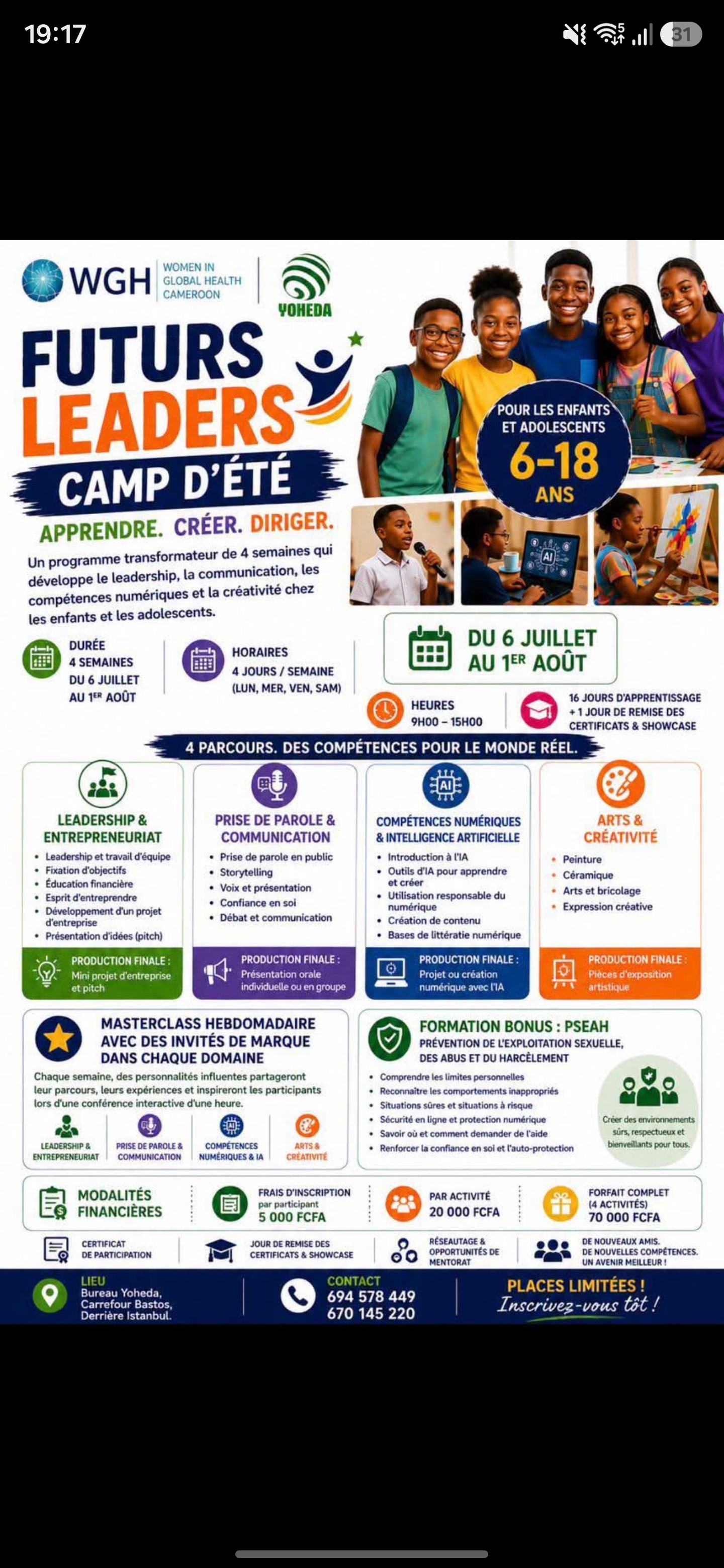 Affiche de l'événement FUTURS LEADERS CAMP D’ETE